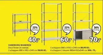 Jysk Vandborg Wandrek 33% - 36% Korting aanbieding