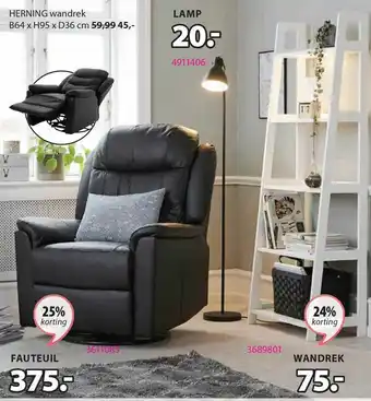 Jysk Fauteuil Of Wandrek 24% - 25% Korting aanbieding