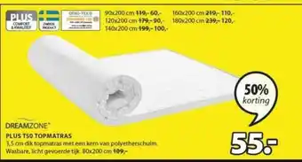 Jysk Dreamzone Plus T50 Topmatras 50% Korting aanbieding