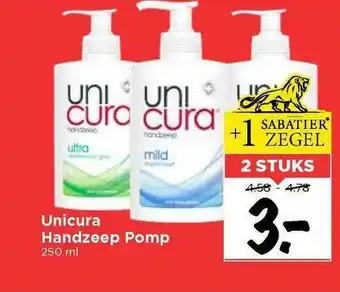 Vomar Voordeelmarkt Unicura Handzeep Pomp aanbieding