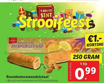 Lidl Favorina Roomboteramandelstaaf €1.- Korting aanbieding