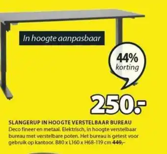 Jysk Slangerup In Hoogte Verstelbaar Bureau 44% Korting aanbieding