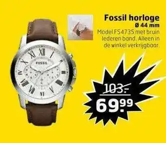 Trekpleister Fossil Horloge Ø 44 Mm aanbieding