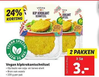 Lidl Vegan Kipkrokantschnitzel 24% Korting aanbieding