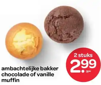 Spar Ambachtelijke bakker chocolade of vanille muffin aanbieding