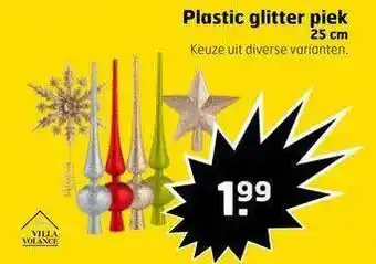 Trekpleister Plastic Glitter Piek 25 Cm aanbieding