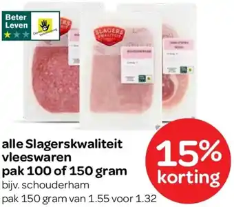 Spar Alle Slagerskwaliteit vleeswaren aanbieding