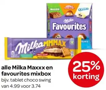 Spar Alle Milka Maxxx en favourites mixbox aanbieding