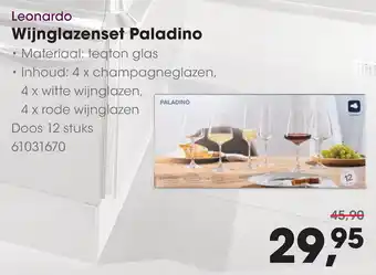 HANOS Leonardo Wijnglazenset Paladino aanbieding