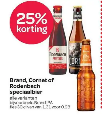 Spar Brand, Cornet Of Rodenbach Speciaalbier 25% Korting aanbieding