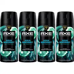 Albert Heijn Axe Aqua bergamot deo bodyspray 4-pack aanbieding