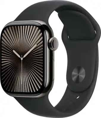 Coolblue Apple Watch Series 10 4G 42mm Titanium Zwart Sportband S/M aanbieding