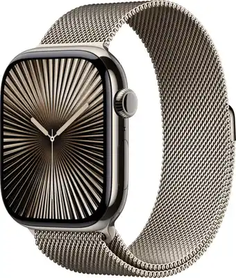 Coolblue Apple Watch Series 10 4G 46mm Titanium Zilver Milanese Band M/L aanbieding