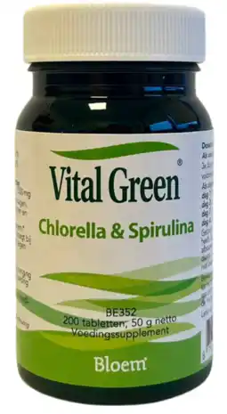 De Online Drogist Bloem Vital Green Chlorella & Spirulina Tabletten aanbieding