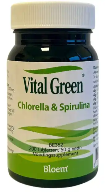 De Online Drogist Bloem Vital Green Chlorella & Spirulina Tabletten aanbieding