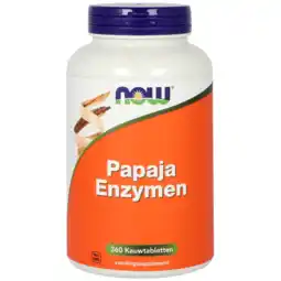 De Online Drogist Now Papaya Enzymen Kauwtabletten aanbieding