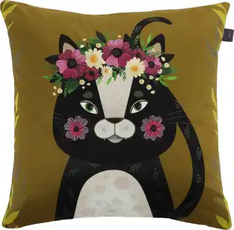 Intratuin Intratuin sierkussen Noor geel / zwart 45 x 45 cm aanbieding