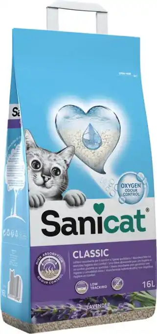 Intratuin Sanicat kattenbakvulling Classic lavendel 16 L aanbieding