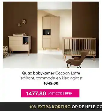 Baby & Tiener Quax® Babykamer Cocoon Latte Ledikant, Commode En Kledingkast aanbieding