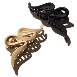 Douglas Hairlust Large Claw Hair Clips, Wave, Black/Beige aanbieding