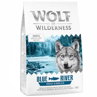 Zooplus Speciale prijs: 2 x 1 kg Wolf of Wilderness Graanvrij Droogvoer voor Honden - Mini Blue River - Zalm aanbieding