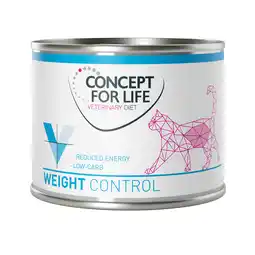 Zooplus 6 x 200 g Concept for Life Veterinary Diet Weight Control natvoer voor volwassen katten aanbieding