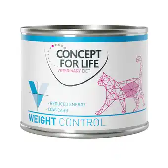 Zooplus 6 x 200 g Concept for Life Veterinary Diet Weight Control natvoer voor volwassen katten aanbieding