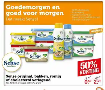 Coop Sense Original, Bakken, Romig Of Cholesterol Verlagend 50% Korting aanbieding