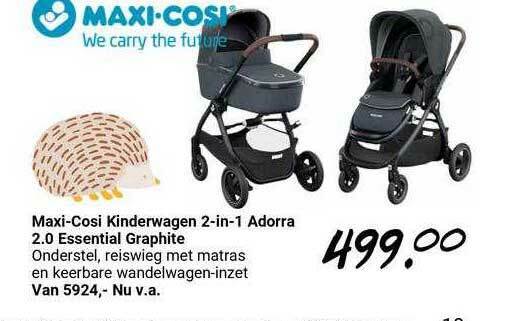 Maxi-Cosi Kinderwagen 2-In-1 Adorra 2.0 Essential Graphite aanbieding bij  Van Asten BabySuperstore