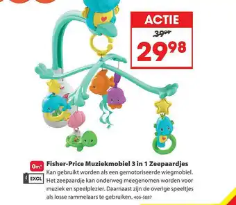 Top1Toys Fisher-Price Muziekmobiel 3 In 1 Zeepaardjes aanbieding