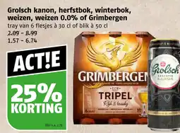 Poiesz Grolsch kanon, herfstbok, winterbok, weizen, weizen 0.0% of Grimbergen aanbieding