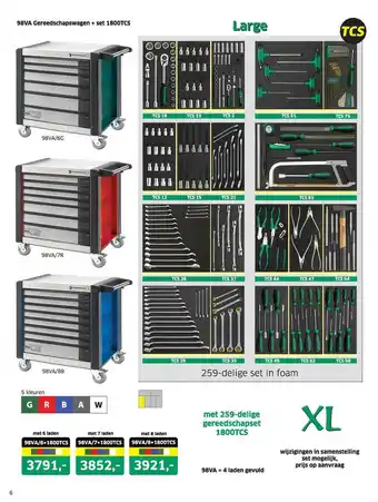 Stahlwille 98VA Gereedschapswagen + Set 1800TCS aanbieding