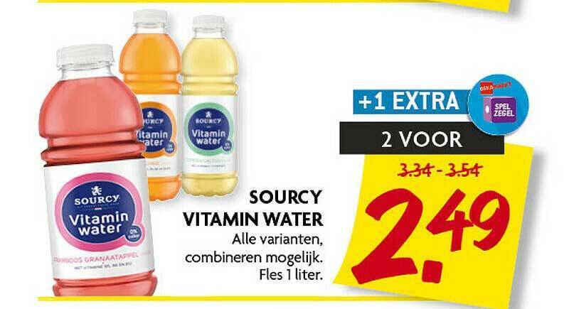 Sourcy Vitamin Water aanbieding bij Dekamarkt