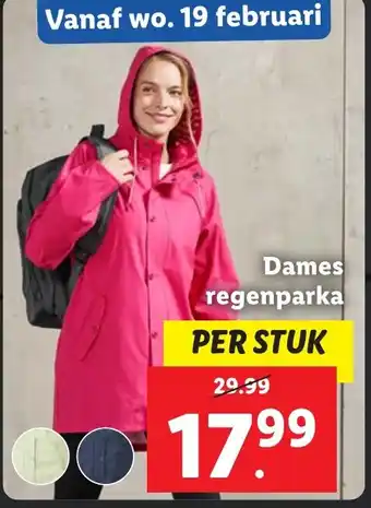 Lidl Dames regenparka aanbieding