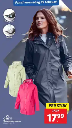 Lidl Crivit Dames regenparka aanbieding