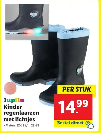 Lidl lupilu Kinder regenlaarzen met lichtjes aanbieding