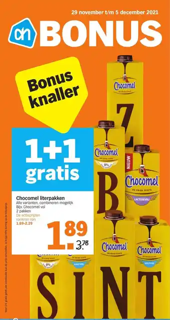 Albert Heijn Chocomel literpakken aanbieding