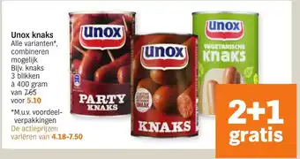 Albert Heijn Unox knaks 400 gram aanbieding