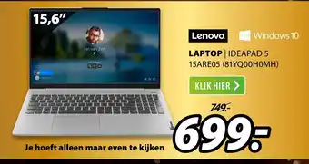 Expert Lenovo Laptop IdeaPad 5 | 15ARE05 (81YQ00H0MH) aanbieding