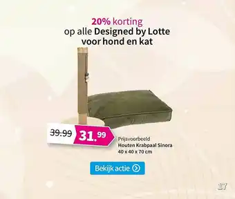 Plein.nl Houten krabpaal Sinora aanbieding