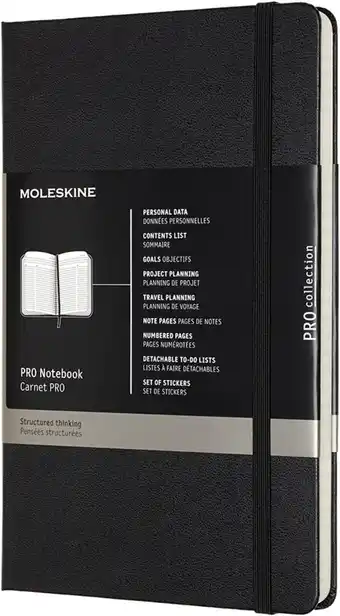 Amazon Moleskine Professioneel notitieboek (groot, harde kaft) zwart aanbieding