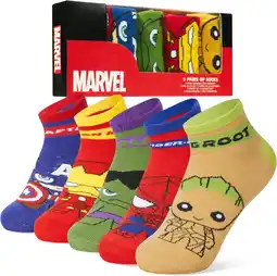 Amazon Marvel Avengers enkelsokken voor kinderen, 5 stuks, zacht en ademend, cadeau voor jongens aanbieding