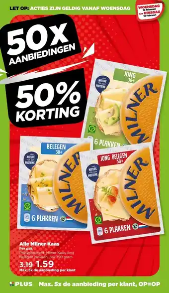 PLUS Alle Milner Kaas aanbieding