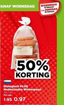 PLUS Biologisch PLUS Nederlandse Winterpeen aanbieding