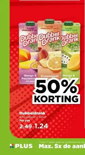 PLUS Dubbeldrank aanbieding