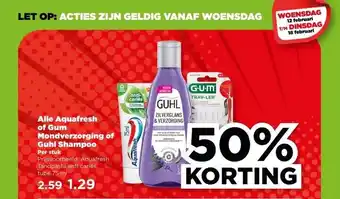 PLUS Alle Aquafresh of Gum Mondverzorging of Guhl Shampoo aanbieding