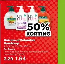 PLUS Unicura of Palmolive Handzeep aanbieding