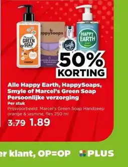 PLUS Alle Happy Earth, HappySoaps, Smyle of Marcel's Green Soap Persoonlijke verzorging aanbieding