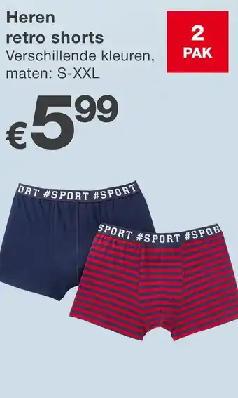 Kik Heren retro shorts aanbieding