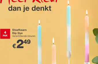 Kik Staafkaars Dip Dye aanbieding